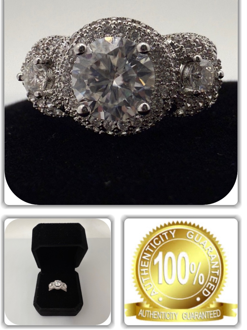 CHIC ROUND BRILLIANT CUT 1.2CT MOISSANITE RING! (SIZE 6)